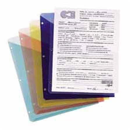 Smead Smead Manufacturing Company SMD89505 Slash Cut Jackets- 3 Hole Punch- 9-.25in.x11-.25in.- Assorted SMD89505